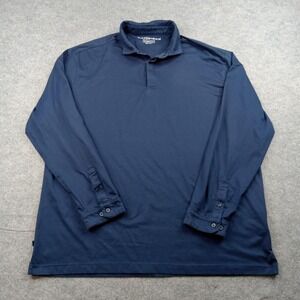 Mizzen Main Shirt Mens 2XL Navy Long Sleeve Classic Fit Stretch Pullover
